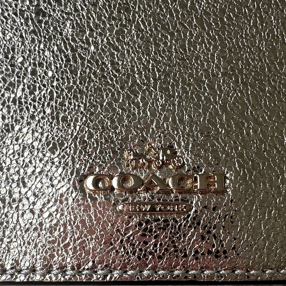 Coach Metallic Gold Crossbody Wallet with Long Strap - Picture 3 of 7